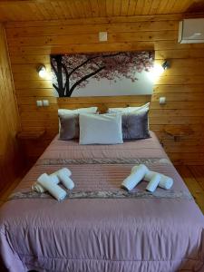 格兰杜拉Quinta do Pinheiro的一间卧室配有一张带两个枕头的床