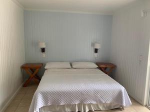 圣佩德罗加勒比别墅酒店的一间卧室配有一张大床和两张桌子