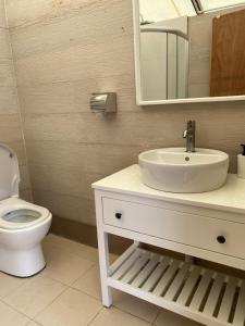 Kampong Sum SumCanopy Villa Tampik Valley的浴室配有白色水槽和卫生间。