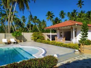 坦加拉Sleeping Elephant Beach Resort的一座带游泳池和房子的别墅