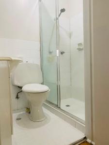 卧龙岗Quiet family Townhouse in Wollongong CBD的一间带卫生间和淋浴的浴室