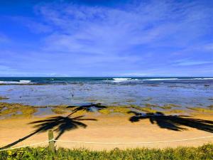 普拉亚多Piscinas Naturais de Praia do Forte的一群人生活在海滩上