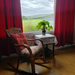 安蒂戈尼什尼希艾维格林酒店的靠窗边的植物的椅子和桌子