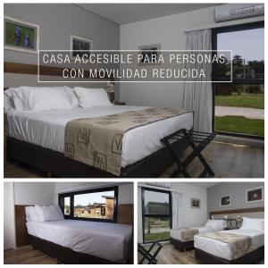 本塔纳山村Ventania Golf Resort的一张带一张床的卧室的三幅照片拼贴
