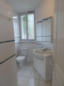 南希Appartement Charmant, quartier calme的白色的浴室设有卫生间和水槽。