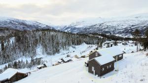 冬天的Tiny mountain cabin with a panoramic view