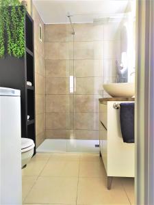比利亚努埃瓦-赫尔特鲁ESPIGALL的带淋浴和盥洗盆的浴室