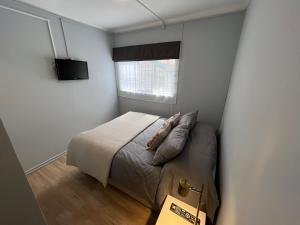 维纳德马Hotel Florencia的卧室配有带枕头的床铺和窗户。