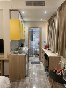 雅典WUKELA APARTMENTS的厨房配有水槽和台面