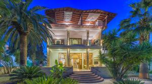 佩科霍里皮拉里迪斯酒店的一座棕榈树大房子前面