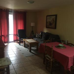 圣克鲁斯德拉塞罗斯apartamentos turisticos san juan de la peña的客厅配有沙发和桌子
