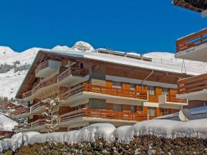 韦尔比耶Apartment Val Neige 11 by Interhome的山上的雪地建筑