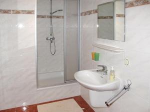 洛丁Apartment Haus Berlin-3 by Interhome的带淋浴和盥洗盆的白色浴室