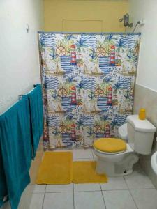 卡沃罗霍Pirata Family House• A 5 min de Poblado Boquerón的一间带卫生间和淋浴的浴室