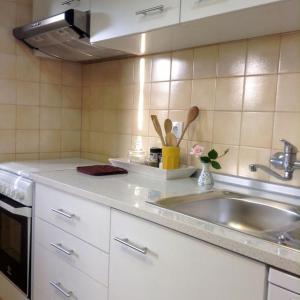 加亚新城myninho的厨房配有水槽和台面