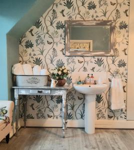 托明陶尔Argyle Guest House的一间带水槽和镜子的浴室