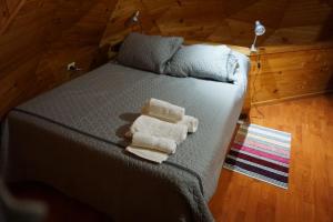 小智利Domo Lenga的床上有两条毛巾