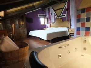 贝加德帕斯布拉尼撒旅馆的一间卧室配有一张床和浴缸