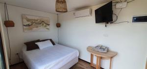 科洛尼亚-德尔萨克拉门托FLORANVICk incluye 2 bicis!!的一间小卧室,配有一张床和电视