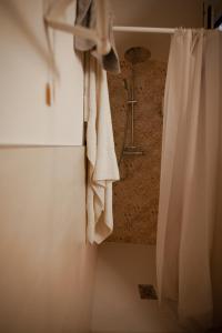萨萨里la casetta的带淋浴和浴帘的浴室