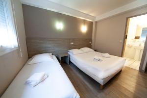 克莱蒙费朗比尤利酒店的小型客房 - 带2张床和窗户