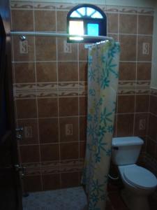 CárdenasEcolodge Blue Morpho的一间带卫生间和窗户的浴室