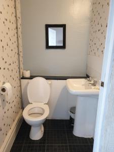 布莱克浦Foxhall Village Guest House的一间带卫生间和水槽的浴室