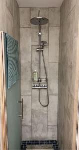AussonneMEET - AIRBUS - TRAMWAY的带淋浴的浴室,带玻璃门