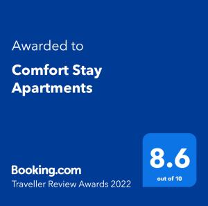 伯明翰Comfort Stay Apartments的舒适的公寓的手机短信