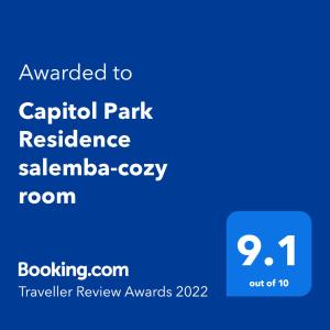 雅加达Capitol Park Residence salemba-cozy room的一张邀请汽车租赁停车场住宿的屏幕,萨尔扎尔舒适客房