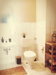 RochlitzStadthotel的一间带卫生间和水槽的浴室