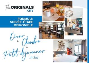 布尔日The Originals City, Hôtel Le Berry, Bourges的照片拼贴的酒店房间