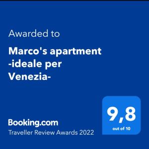 梅斯特Marco's apartment -ideale per Venezia-的每V手机上一张带有大麻预约表的截图