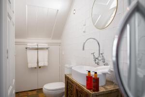 吕伐登De Olde Signorie的一间带水槽、卫生间和镜子的浴室
