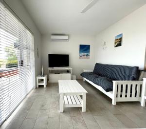 科尔切斯特10 on Aquavista Addo River View Cottage的带沙发和平面电视的客厅