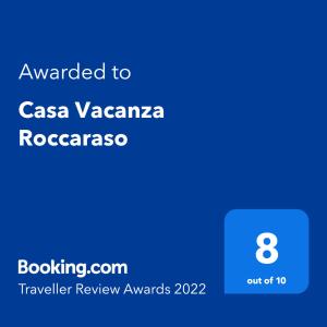 罗卡拉索Casa Vacanza Roccaraso的给casa vazazona的文本的手机的截图