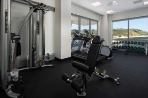 惠灵顿Rydges Wellington Airport的一间健身房,里面配有两个跑步机和机器