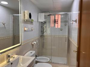 阿尔切纳旅游胡安妮塔奥皮公寓的带淋浴、卫生间和盥洗盆的浴室