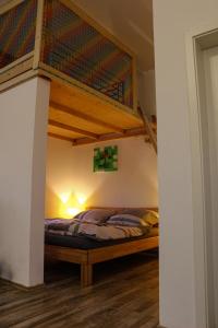 Bed & Breakfast Preith的一间卧室配有带梯子的双层床