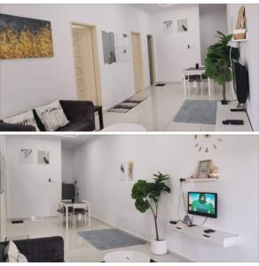 瓜拉丁加奴ZR D'Jembal Homestay, Gong Badak的客厅配有沙发和电视。
