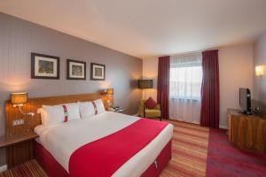 诺里奇假日诺威奇城市酒店的酒店客房设有一张大床和一台电视。