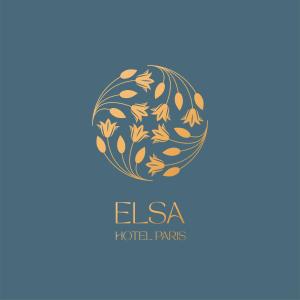 巴黎ELSA, Hôtel Paris的一种以鸡蛋为形式的酒店标志,带有花卉图案