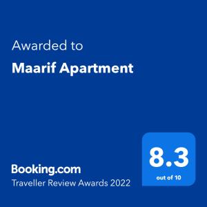 Maarif Apartment的证书、奖牌、标识或其他文件