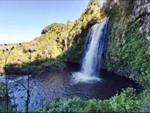 Nyandarua Maverick Camp, Rondavels and Homestay的山边瀑布