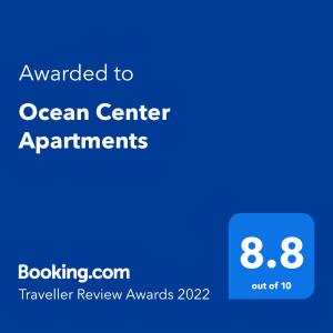 卡斯卡伊斯Ocean Center Apartments的给海洋中心公寓的手机短信的屏幕