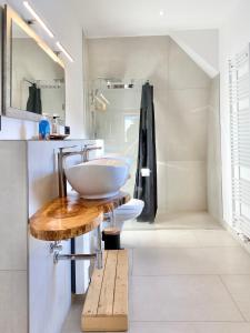 布劳恩拉格wohlBfinden appartementhaus的一间带水槽和卫生间的浴室