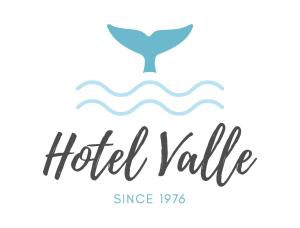 锡瓦塔塔内霍Hotel Valle的一种用鲸鱼标的酒店价值标志的矢量图