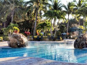 那不勒斯GreenLinks Luxury Villa at Lely Resort Golf - 3 Bedrooms的度假村内棕榈树游泳池