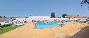 耶尔Camping LES PEUPLIERS的 ⁇ 染度假村的游泳池