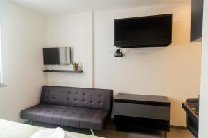 里约热内卢Ipanema 309 Studio的带沙发和平面电视的客厅